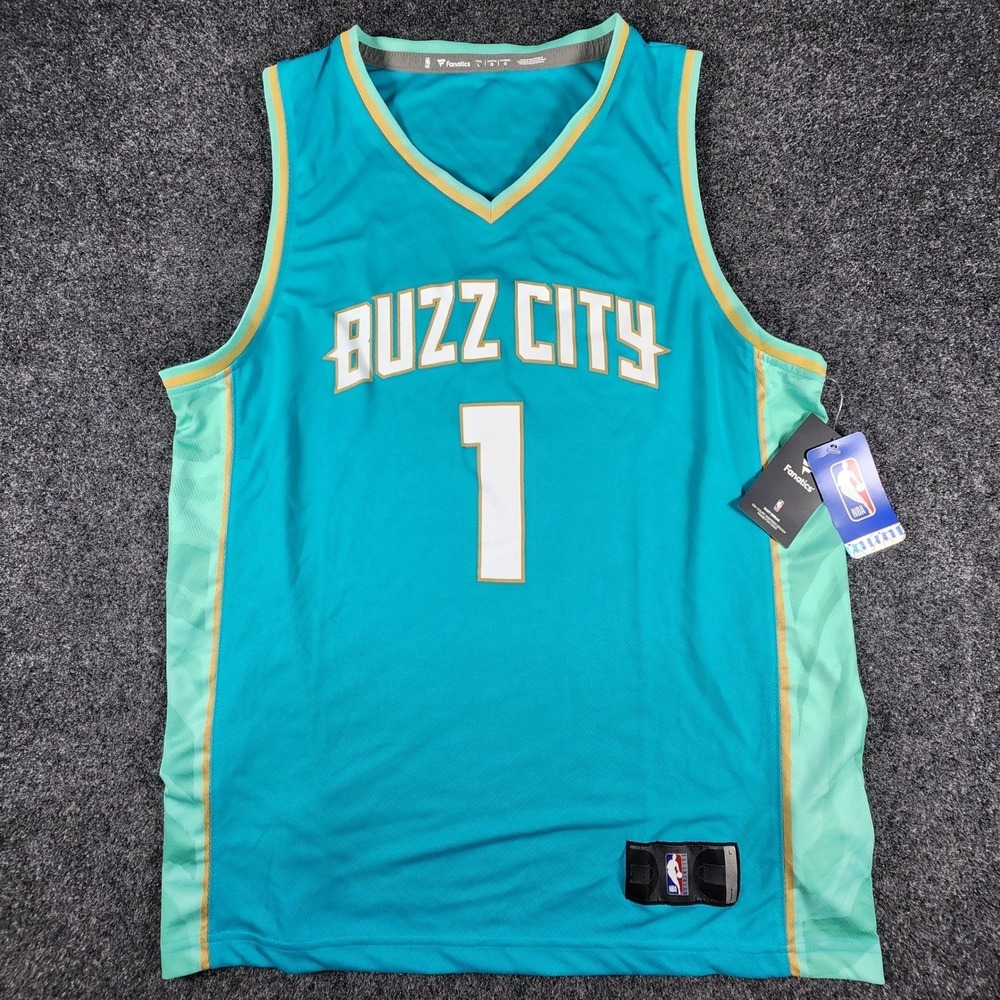 NWT Fanatics #1 LaMelo Ball Hornets City Edition Jersey Mens L Teal Buzz City